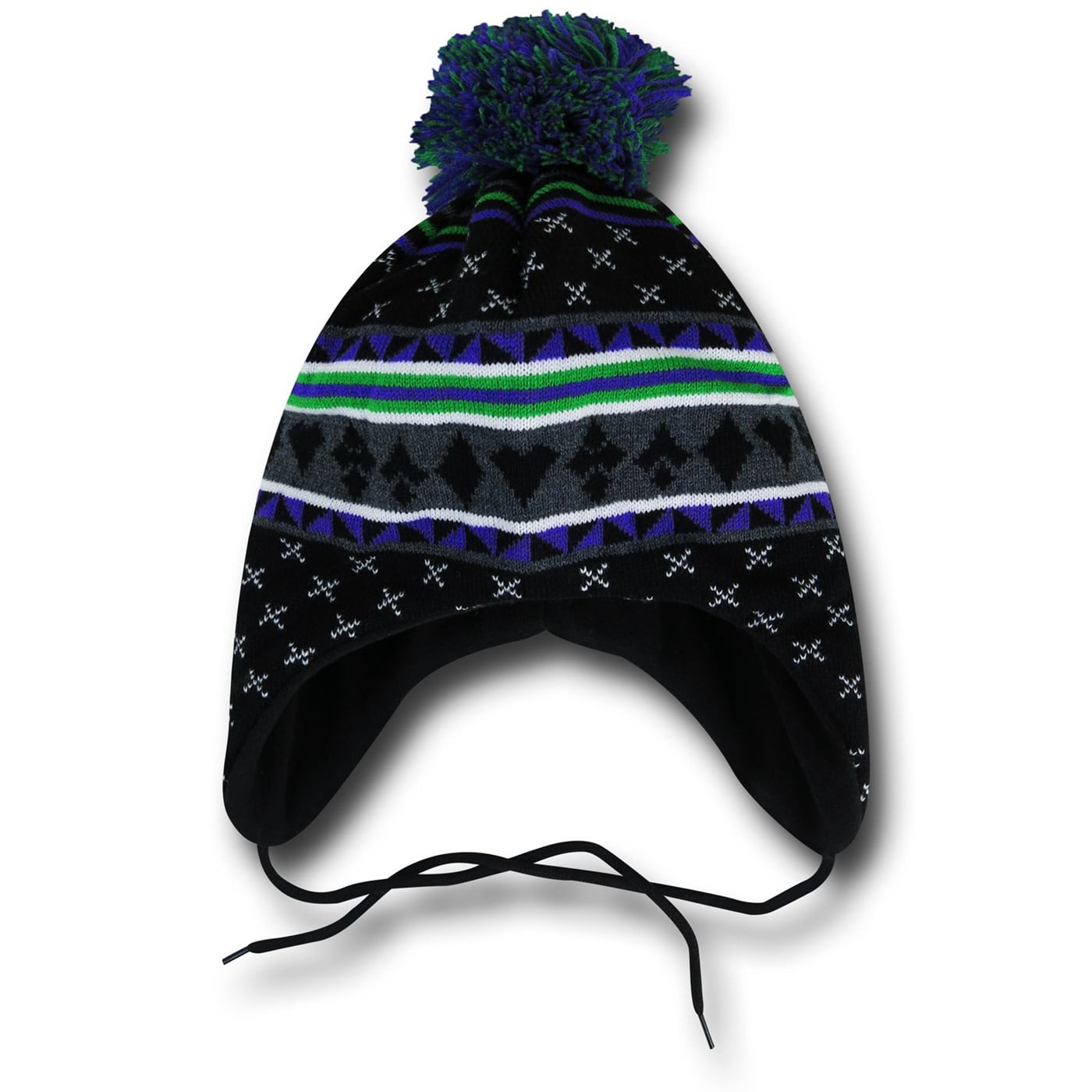 Joker Shoelace Peruvian Pom Beanie