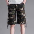thumbnail image 2 of IROINNID Discount Cargo Shorts for Men Camouflage Work Shorts Multiple Pockets Straight Tube Five Piece Pants Beach Vacation Shorts,Olive Green, 2 of 6