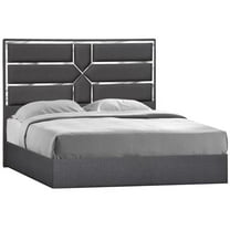 J & M Furniture 18730-K 55.5 x 80 x 83.4 in. Da Vinci King Size Bed, Charcoal