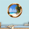 thumbnail image 2 of VWAQ Island Wall Decal Beach View Wall Art 3D Porthole Peel And Stick Mural - BP35 (20" Diameter), 2 of 3