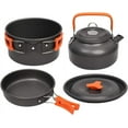 thumbnail image 3 of Camping Cookware Kit Outdoor Aluminum Cooking Set Water Kettle Pan Kitchen u Travelling Hiking Picnic BBQ Tableware Equipment, 3 of 6