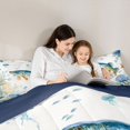 thumbnail image 4 of Castle Fairy Warm Watercolor Freshwater Pike Full Size Comforter Sets 3-Piece,Reef Jellyfish Coastal Underwater Scene Bedding Comforter Set,Teal Orange,Reversible,1 Comforter and 2 Pillowcases, 4 of 6