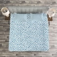 thumbnail image 3 of Ambesonne Geometric Quilted Bedspread Set 3 Pcs, Camo Effect Meander Theme, King Size, Pale Blue White, 3 of 3