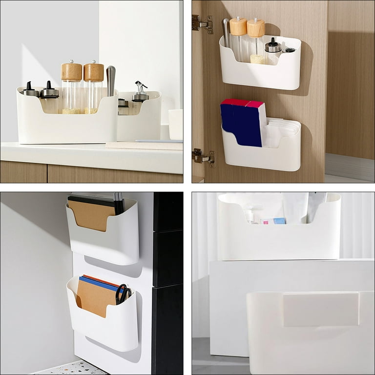 Kitchen Cabinet Door Storage Box Wall Mounted Storage Boxes Sundries Remote  Control Organizer Phone Holder Adhesive