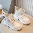 thumbnail image 5 of CYRBOKO Riding Boots for Girls, Non-Slip Casual Lace Up Chelsea Boots White Size 1 (Big Kids), 5 of 9