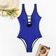 thumbnail image 2 of Gibobby Trajes de Baño Mujer Traje de baño Traje de baño Mujer V One Control Piezas Bañador Barriga Fruncido Trajes de baño Cuello Trajes de baño(Azul,G), 2 of 5
