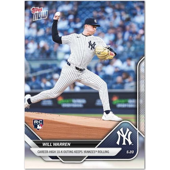 MLB 2025 Topps NOW Baseball   Will Warren #198 (Rookie, Career High 10-K Outing)
