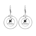 thumbnail image 1 of No Adttance Warning Symbol Earrings Dangle Hoop Jewelry Drop Circle, 1 of 3
