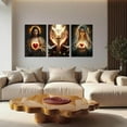 thumbnail image 2 of Hieng Sacred Heart Wall Art 3 Pieces Jesus Mary Portrait Pictures Christian Catholic Canvas Prints Cross Dove of Peace Paintings for Church Decor Unframed, 2 of 6
