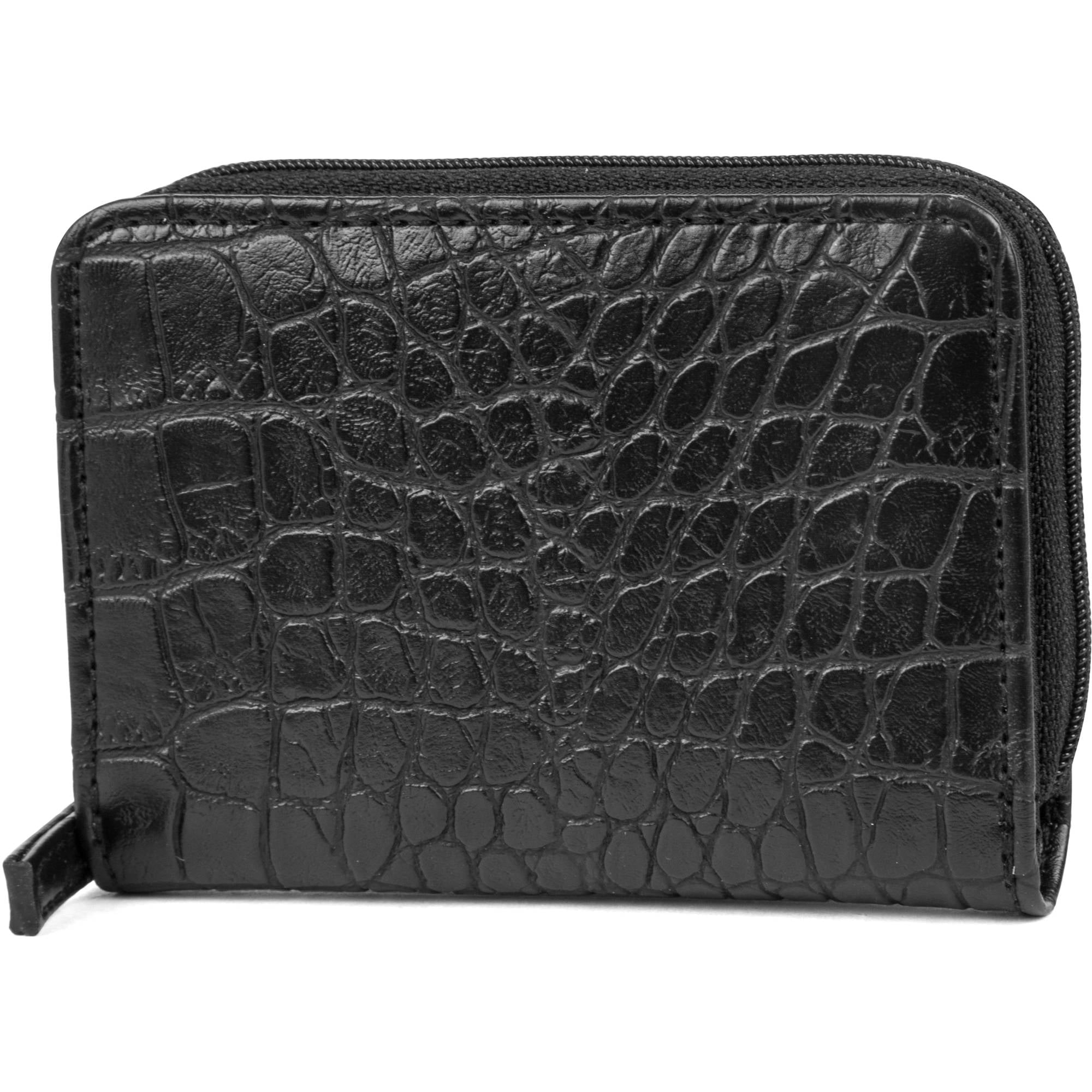 Tropical Palms Trees Navy Blue Ocean Beach Womens RFID Blocking Zip Around Wallet Genuine Leather Clutch Long Card Holder Organizer Wallets Large Travel Purse