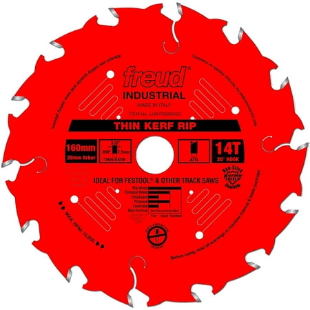 UPC: 0008925084891 | Freud-LU87R006M20 160 mm x 14T mm Thin Kerf Rip Blade