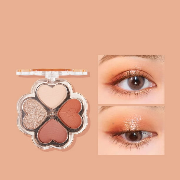 Fiudx Ofertas relámpago del día Sombra de ojos de cuatro colores Maquillaje diario Sombra de ojos mate nacarada