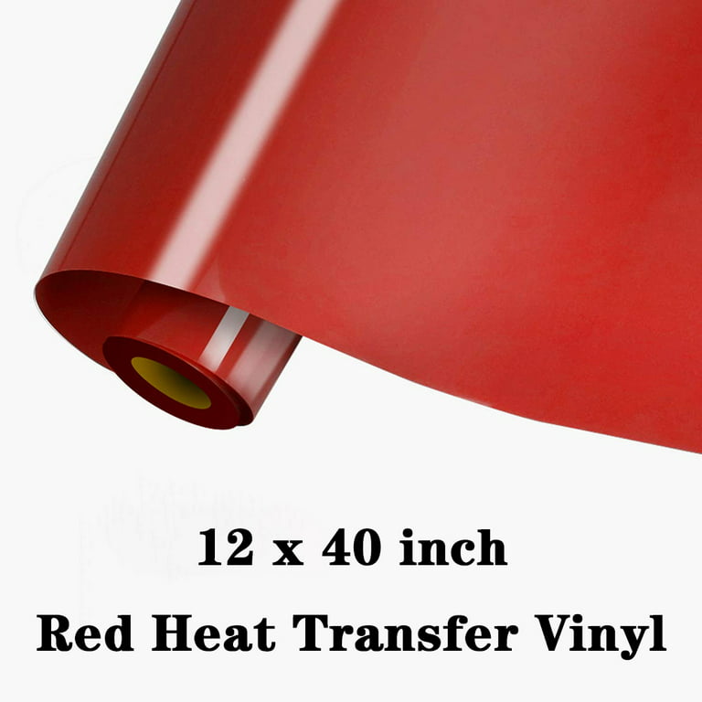 HTV Heat Transfer Vinyl Rolls-12x40 Red HTV Vinyl, Iron on Vinyl