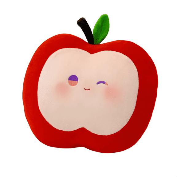 Squishy Fruit Pillow Plush Toy - Cuddly Apple Plush Pillow Home Decor Pillow Cushion - 11.3 Inch