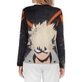 thumbnail image 2 of My Hero Academia Women's Pajama Top 3D Digital Print Sleepwear Trendy Crewneck Pullovers Long Sleeve Shirts 2XL, 2 of 8