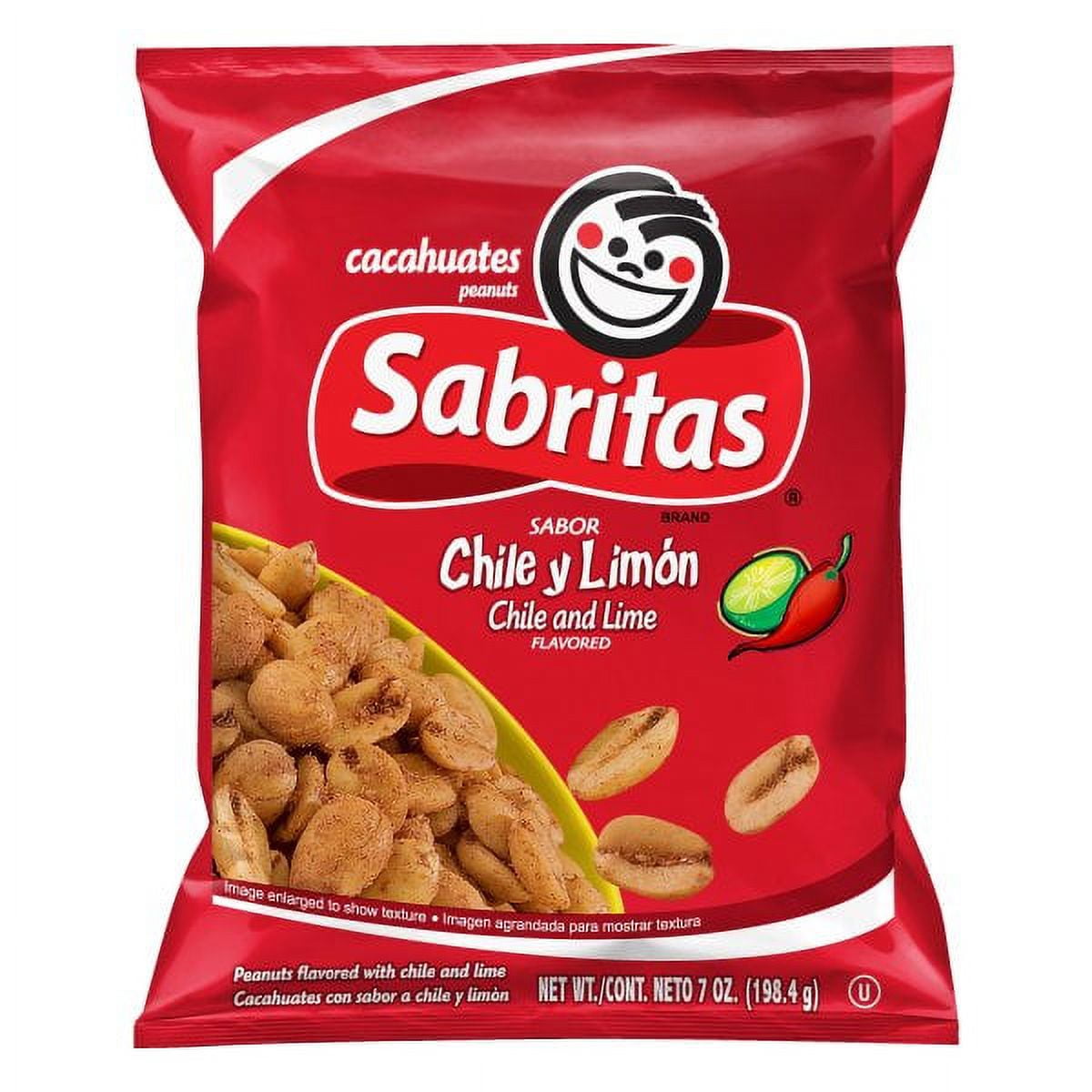 (12 pack) Sabritas Chile and Lime Flavored Peanuts, 7 oz Bag