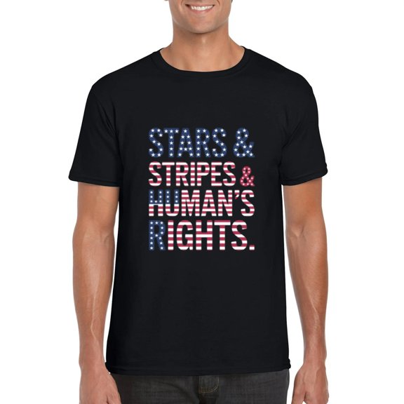 Stars Stripes And Human Rights 4 July Of Independence T-Shirt, for men & women, up to size 5XL