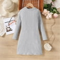 thumbnail image 5 of Tdoqot Girls Ribbed Shirt Dresses- Long Sleeve Casual Soft Knit Fall Midi Dresses Gray Size 8, 5 of 8