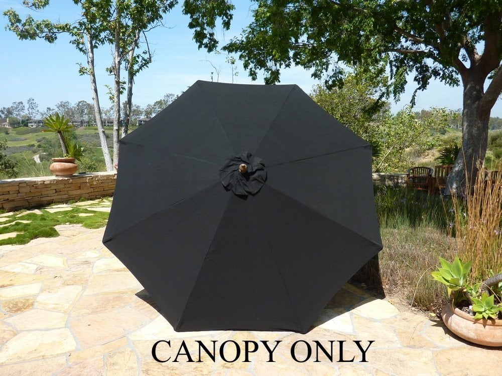 Formosa Covers Replacement Umbrella Canopy For 9ft 8 Ribs Black Formosa Covers Replacement Umbrella Canopy For 9ft 8 Ribs Black Olefin Only Com