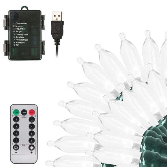Guirnalda de luces navideñas Tcamp, 10 m, 100 LED, control remoto impermeable