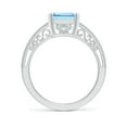 thumbnail image 2 of ANGARA Natural 3 ct Aquamarine Solitaire Engagement Ring with Milgrain in 925 Sterling Silver for Women (Size-10x8mm) | March Birthstone, Anniversary, Jewelry Gift for Women | Natural Aquamarine Ring, 2 of 12