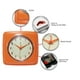 thumbnail image 5 of Reloj de pared Infinity Instruments Retro 23 cm cuadrado naranja, 5 of 6