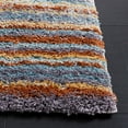 thumbnail image 3 of SAFAVIEH Berber Bijar Abstract Polyester Shag Area Rug, Blue Rust/Ivory, 4'5" x 6'5", 3 of 8