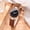 Brown, variant on Women's Analog Quartz Watch, 37mm Round Glitter Dial with Pink Faux Leather Strap, Casual Fashion Wristwatch