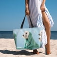 thumbnail image 6 of Xecao Dog Wrapped in Towel for versatile beach bag for women includes zipper pockets and waterproof material, ideal for vacations and adventures., 6 of 7