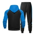 thumbnail image 6 of Gamivast Men's Athletic Tracksuit Full Zip Hooded Jacket and Sweatpants Contrast Raglan Sleeve Set for Gym Running Workout Training Sportswear Outfit, 6 of 7
