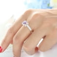 thumbnail image 2 of Purple Zirconia Round Cz Flower Women's 925 Silver Wedding Finger Ring Size 6-10, 2 of 5