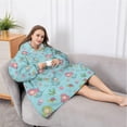 thumbnail image 5 of Oversized Wearable Blanket Hoodie,Mermaid Sea Creature Pattern Sherpa Blanket Hoodie with Super Pockets,Super Warm Fuzzy Pullover for Women & Men, 5 of 6