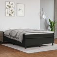 thumbnail image 1 of vidaXL Box Spring Bed with Mattress Black 137x190 cm Faux Leather, 1 of 5