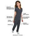 thumbnail image 2 of Womens Medical Scrub Set GT 4FLEX Vneck Top and Pant-Pewter-2XL, 2 of 7
