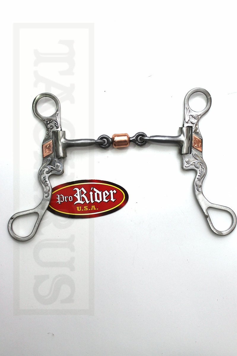 Dog Bone Bit Centre Copper roller medium shank Horse Bit Tack 3551