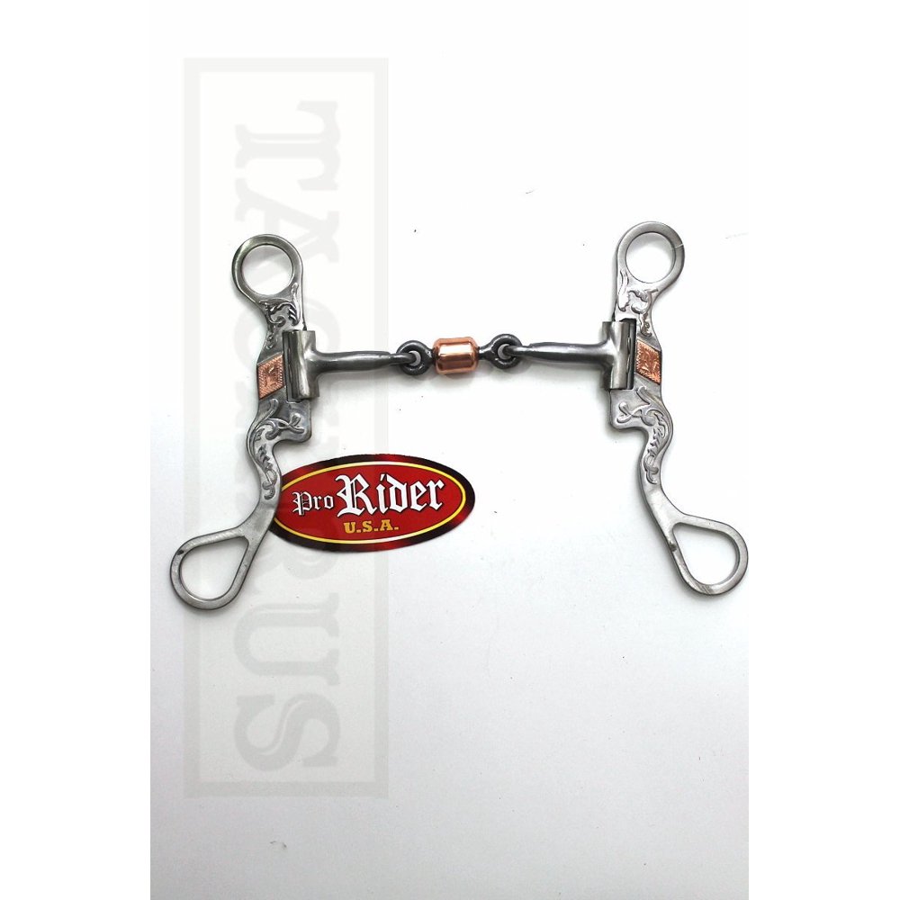 Dog Bone Bit Centre Copper roller medium shank Horse Bit Tack 3551