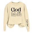thumbnail image 4 of Holzkary Sweatshirts for Women Hoodies God Is Writing Your Story Sweatshirt Grahpic Crewneck Drop Shoulder Shirts Graphic Printed Pullover Top Comfy Fall Winter Outfits Clothes 2025 Fashion Khaki S, 4 of 4