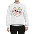 thumbnail image 3 of Floral Nurse Appreciation Pop Culture Unisex Crewneck Graphic Sweatshirt, White, XX-Large, 3 of 5