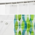 thumbnail image 4 of Green Vintage Geometric Decor Shower Curtain,Blue Art&nbsp; Bathroom Decor Polyester Fiber Plastic Rings Quick-Drying Waterproof for Bathtubs/Bathroom, 72x36 inches, 4 of 6