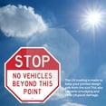thumbnail image 6 of Stop No Vehicles Beyond This Point (2 Pack) 18 inch X 18 inch Octagon Plastic Sign Weather Resistant, UV Protected for Workplace, Private Property, and Construction Site, Made in the, 6 of 7