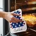 thumbnail image 3 of 4th of July Pot Holders for Kitchen Heatproof Potholder, 2 Pack Independence Day American Flag Red Striped Blue Star Hot Pads Multipurpose Oven Pads Cloth Potholders Trivet for Cooking and Baking, 3 of 8