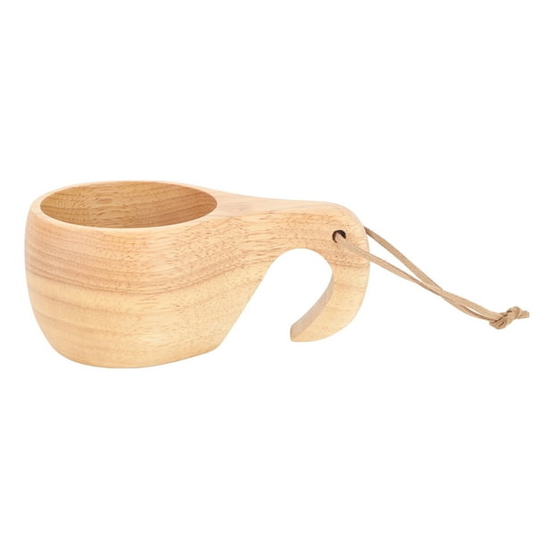 200ml Rubber Wood Cup Portable Coffee Cup Durable Milk Mug With Handle