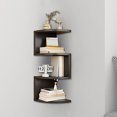 thumbnail image 6 of No-Drill Multi-Tier Corner Shelf Organizer Wooden Space-Saving Storage Rack for Bedroom Living Room Kitchen, Heavy-Duty Modern Bookshelf with Adjustable Shelves Cabinet Storage Shelf, 6 of 6