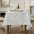 thumbnail image 5 of Romanstile Rectangle Tablecloth, Jacquard Waterproof Damask Floral Polyester Table Cloth, Waterproof Wipeable Table Cover for Dining, Kitchen, Party Decor (White, 60 x 84 Inch), 5 of 8