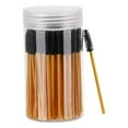 thumbnail image 1 of 100 Pcs Disposable Eyelash Spoolies, Mascara Wands Eyebrow Brushes with Container, Lash Brush for Eyelash Extensions (Gold,Black), 1 of 5