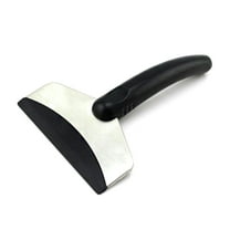 FELTECHELECTR 1Pack Snow Shovel for Car Windshields Windows Ice Removal with Black Stainless Steel and ABS 4.3x7.3in