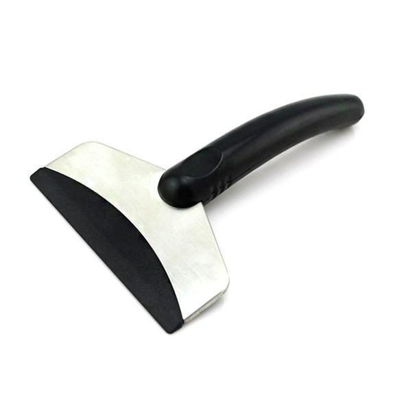 FELTECHELECTR 1Pack Snow Shovel for Car Windshields Windows Ice Removal with Black Stainless Steel and ABS 4.3x7.3in