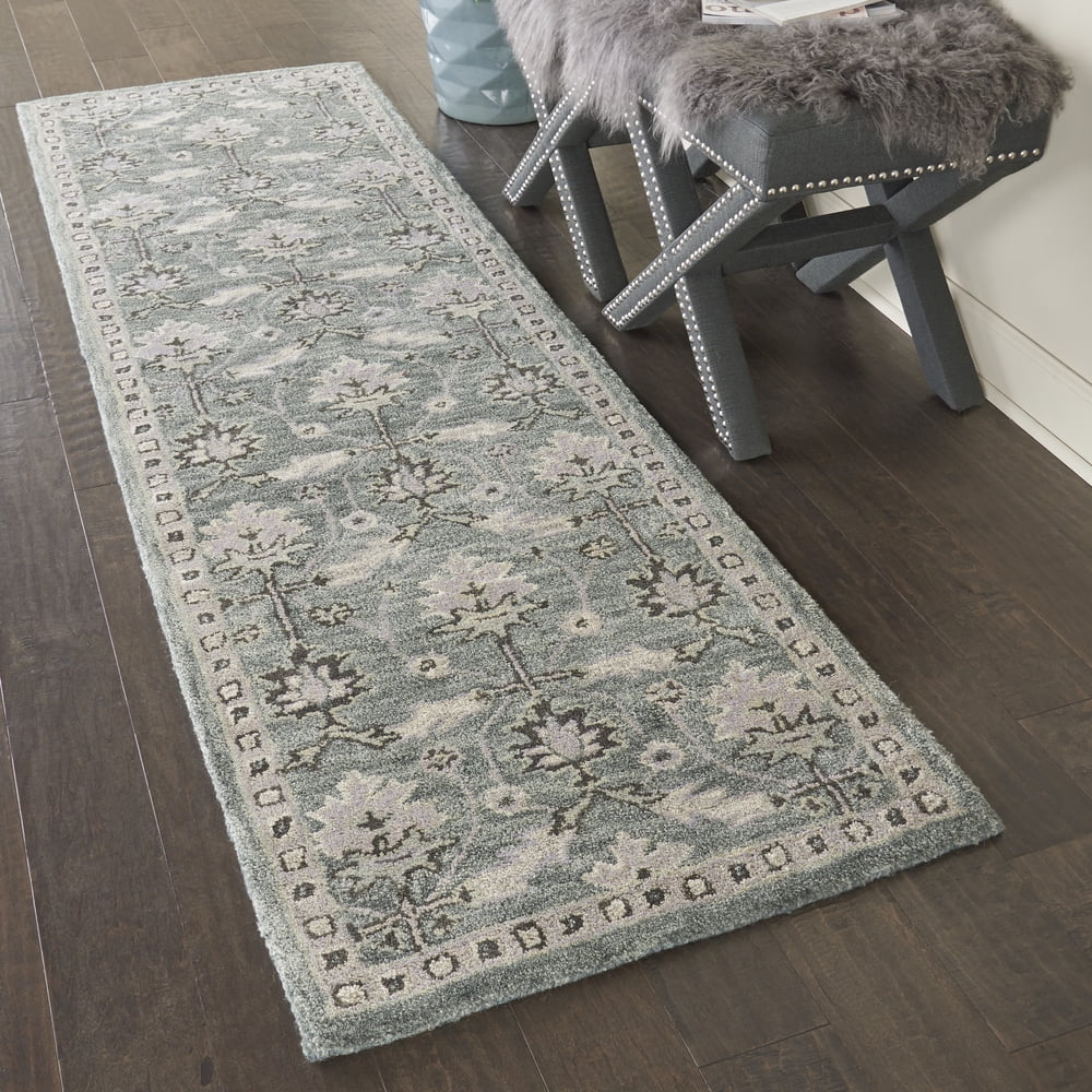 Nourison Jazmine Persian Bordered Seafoam Area Rug Walmart 