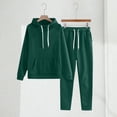 thumbnail image 2 of Blekii Women's Solid Color Hoodie And Sweatpants Set, Matching Long Sleeve Top & Bottoms, Casual Loungewear for Home Or Gym, Soft French Terry Fabric, Comfortable Two-Piece Outfit, 2 of 10