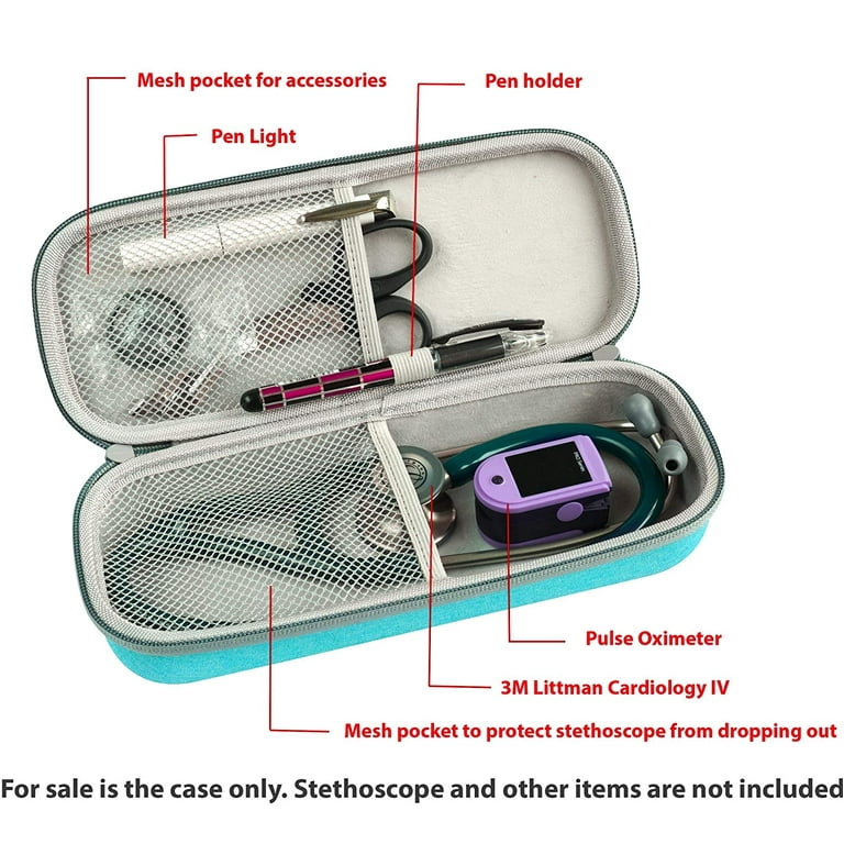 Semi Hard Stethoscope Case for Classic III Cardiology IV Diagnostic  Lightweight II S.E and More Stethoscopes with Pocket for Nurse Accessories  Pearl Pink 